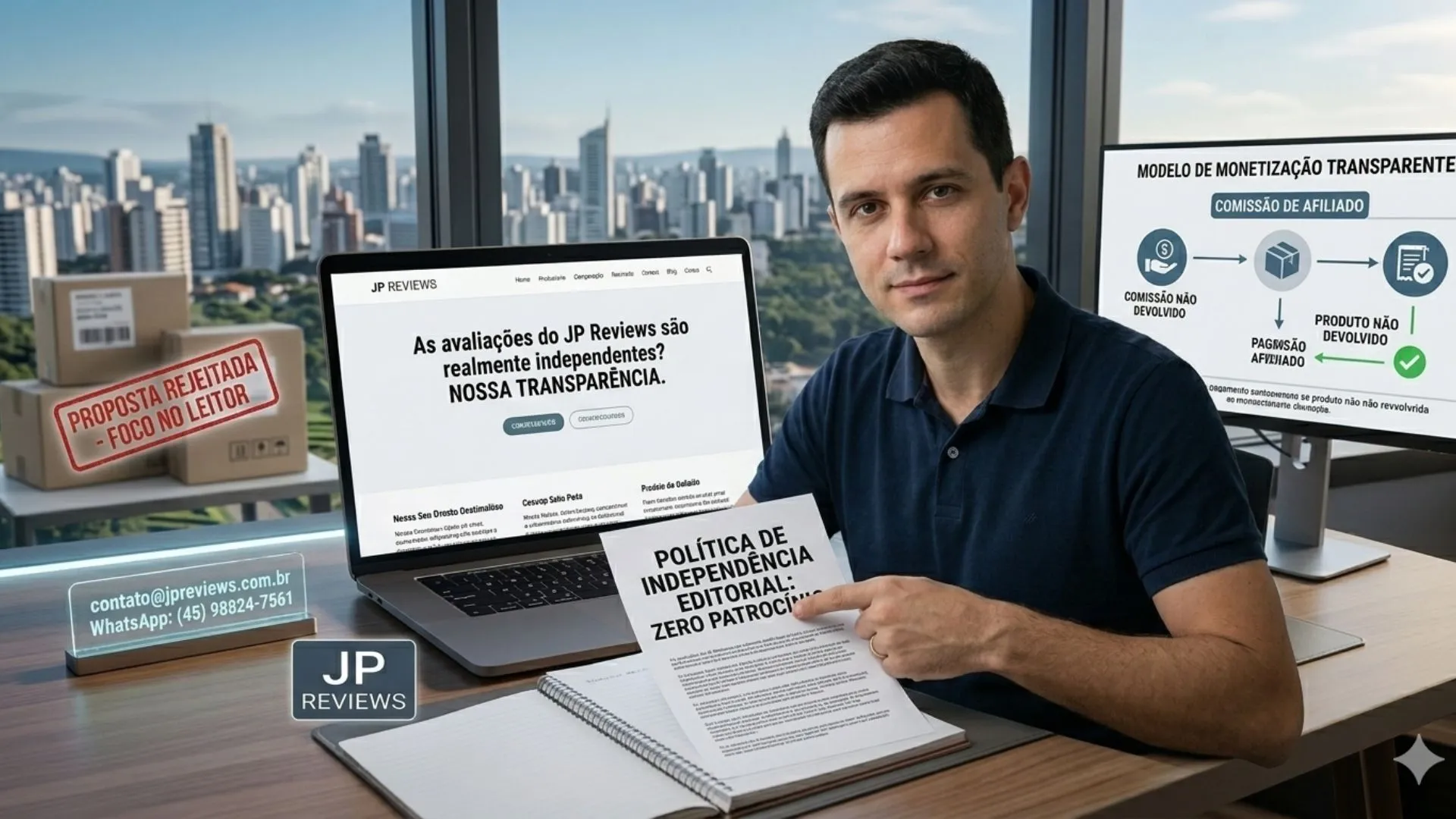 As avaliações do JP Reviews são realmente independentes A nossa política de transparência