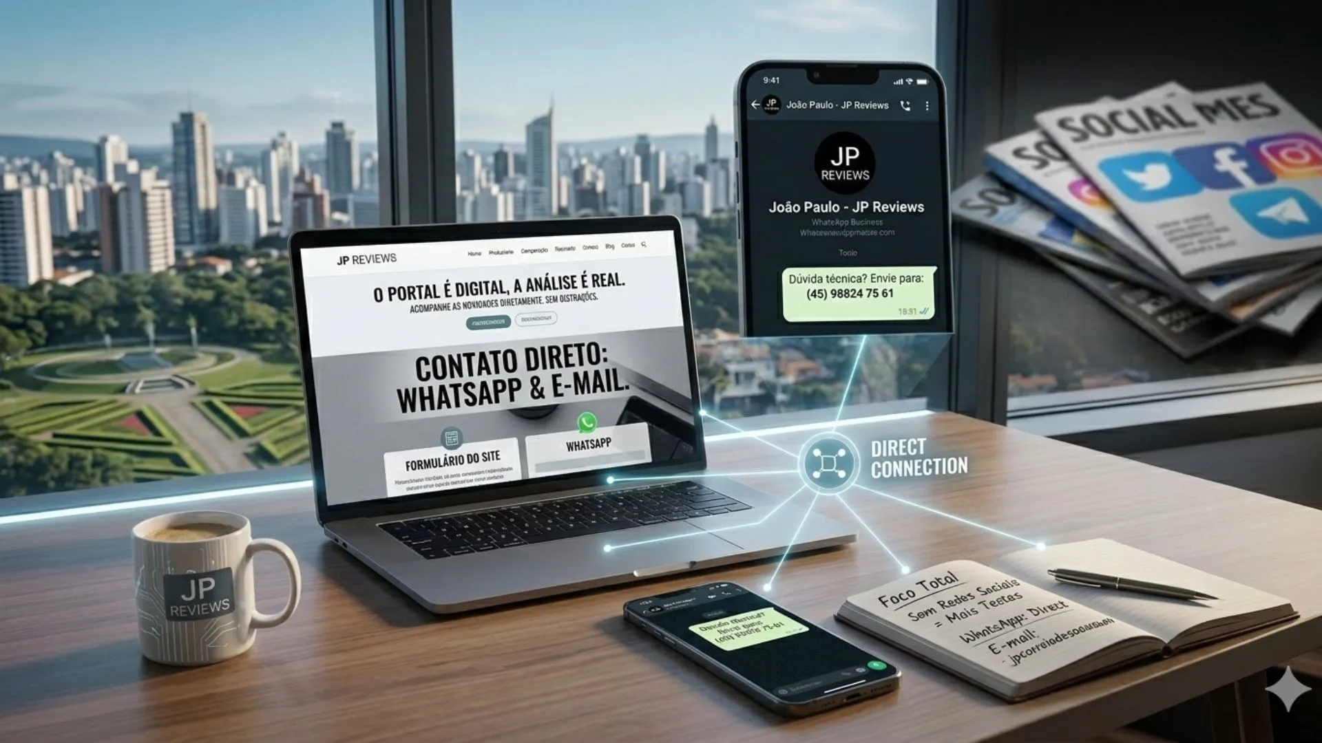 Onde acompanhar as novidades do JP Reviews A nossa escolha pelo WhatsApp e E-mail