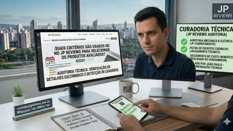 Quais critérios são usados no JP Reviews para selecionar os produtos avaliados? Nossa curadoria